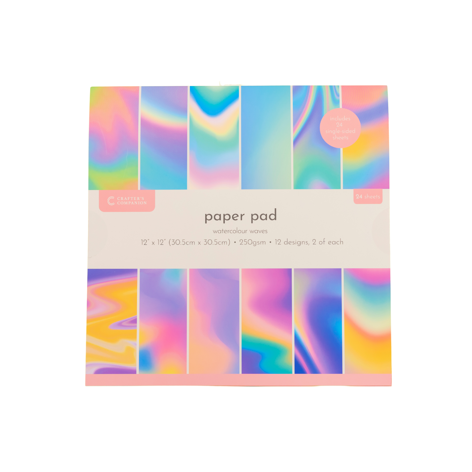 Crafter's Companion Watercolour Waves 12 x 12 Paper Pad cc-pad12-wawa