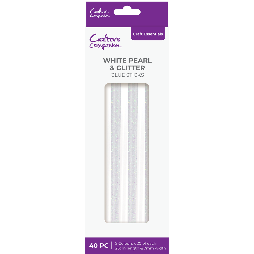 Crafter's Companion White Pearl And Glitter Glue Sticks cc-glust-wpg