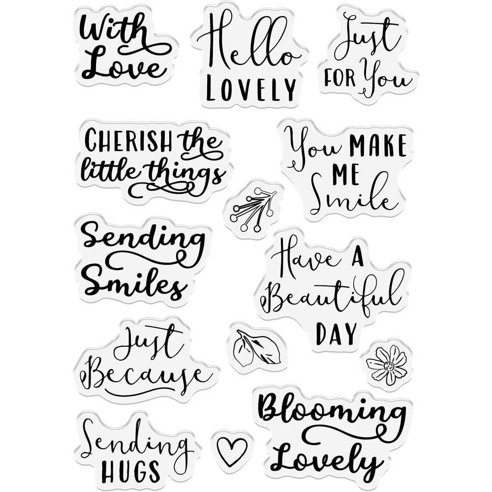 Crafter's Companion Wildwood Whimsy Sentiments Clear Stamps cc-ww-stp-wwhs Positive Sentiments