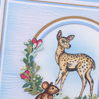 Crafter's Companion Wood Grain 3D Embossing Folder cc-ww-3d-ef5-wogr Deer Card Close Up of Embossed Detail