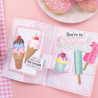 Crafter's Companion You're So Sweet Sentiment Clear Stamps And Dies cc-ls-std-yssw Frozen Treats Birthday Card