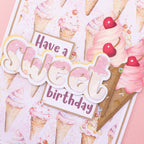 Crafter's Companion You're So Sweet Sentiment Clear Stamps And Dies cc-ls-std-yssw Ice Cream Birthday Card