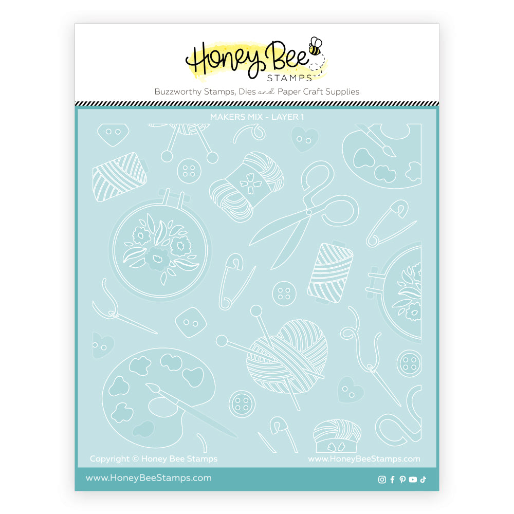 Honey Bee Maker's Mix Dies And Layering Stencils Bundle Packaged Stencils
