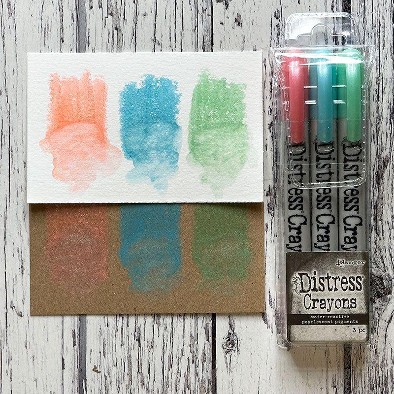 Ranger Tim Holtz Distress Holiday Pearl Crayon Set 6 tsck84396 Swatches