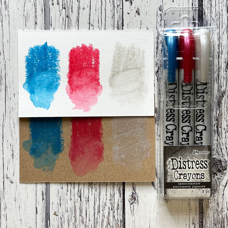 Ranger Tim Holtz Distress Holiday Pearl Crayon Set 5 tsck84389 Swatches