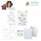 Simon Says Stamp Gina K Designs Christmas Star Flakes in July Stamps Dies Stencils Embossing Folder and Ink