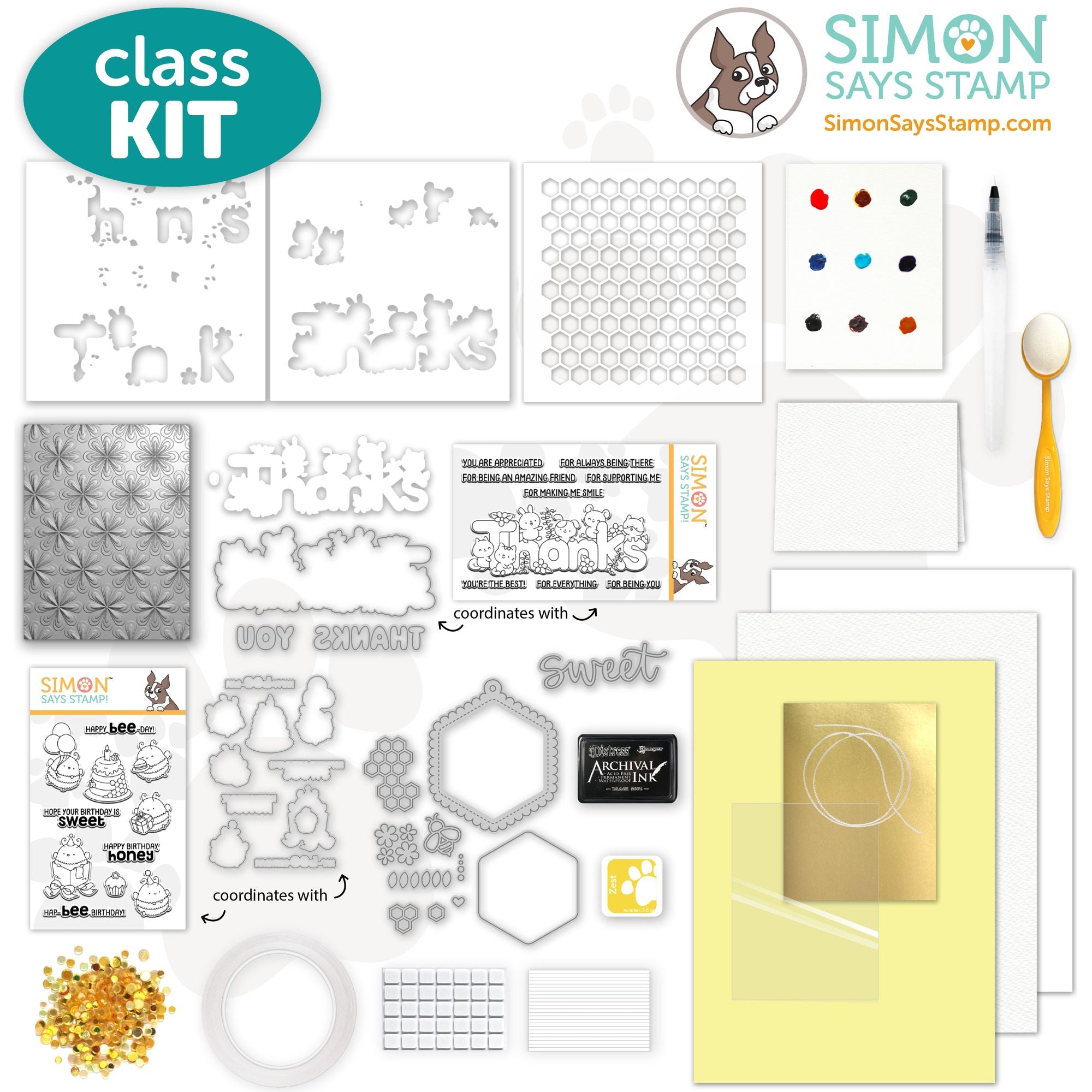 Limited Edition Simon Says Stamp Bee Day Kit + FREE CLASS Create Together ckbh25*