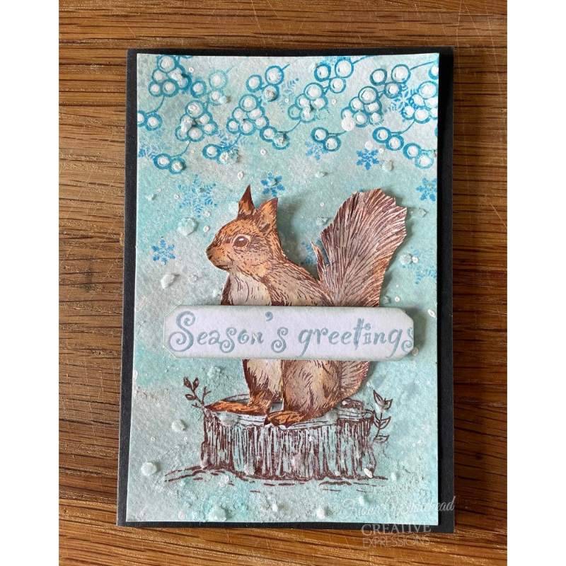 Creative Expressions Squirrel Greetings Clear Stamps umsdb166 Snowballs