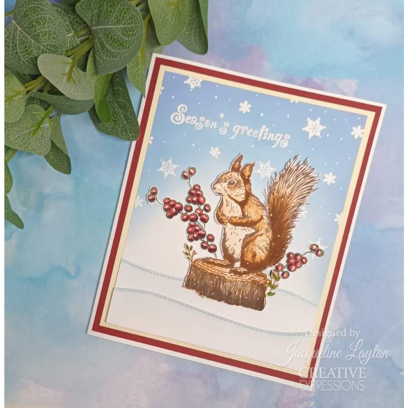 Creative Expressions Squirrel Greetings Clear Stamps umsdb166 Berries