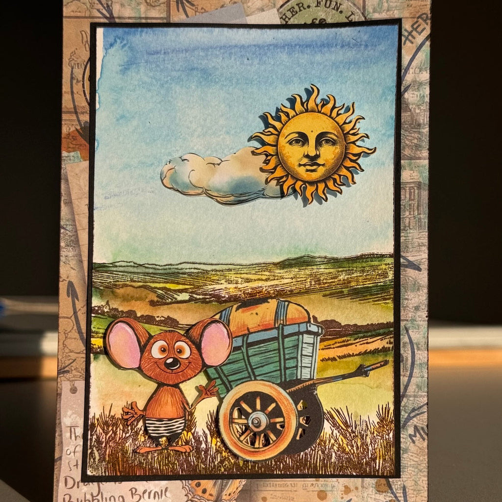 Creative Ember Designs Breezy Fields A7 Clear Stamp Set cedtp0016 sun mouse field card