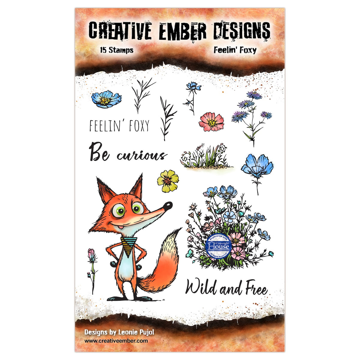 Creative Ember Designs Feeling Foxy A6 Clear Stamp Set cedtp0015