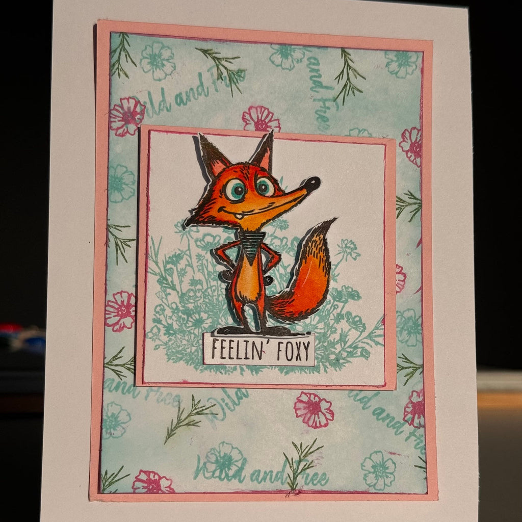 Creative Ember Designs Feeling Foxy A6 Clear Stamp Set cedtp0015 wild and free fox and flower card