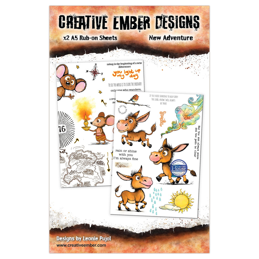 Creative Ember Designs New Adventure A5 Rub On Transfer Set cedro003