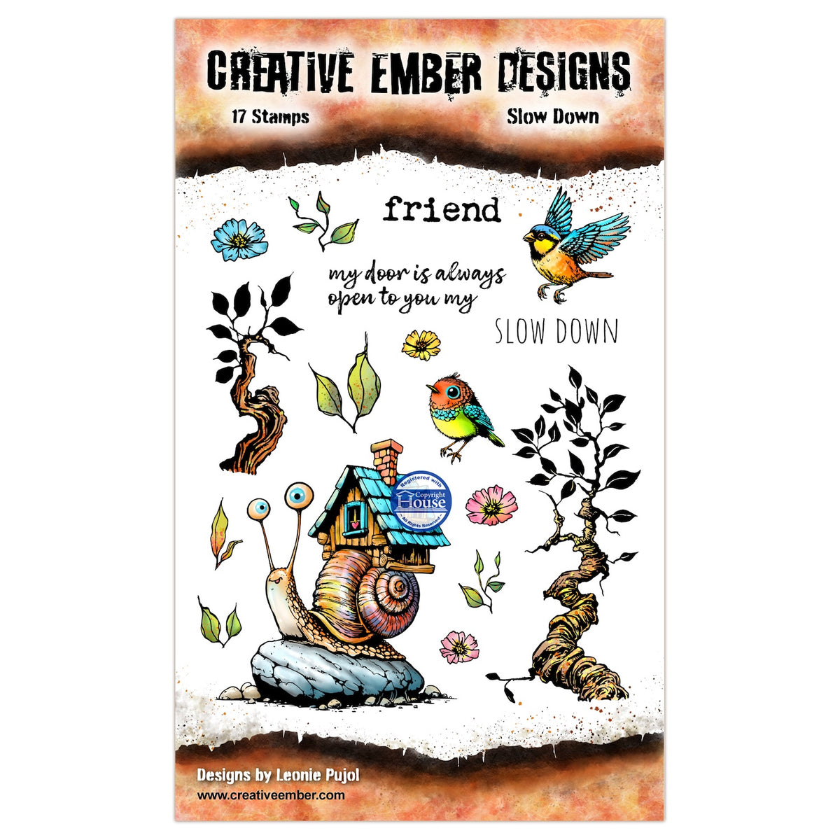 Creative Ember Designs Slow Down A6 Clear Stamp Set cedtp0012