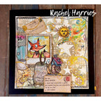 Creative Ember Designs The Travellers 8x8 Art Journal Paper cedtj001 Rachel Harris fox tag snail sun scrapbook page