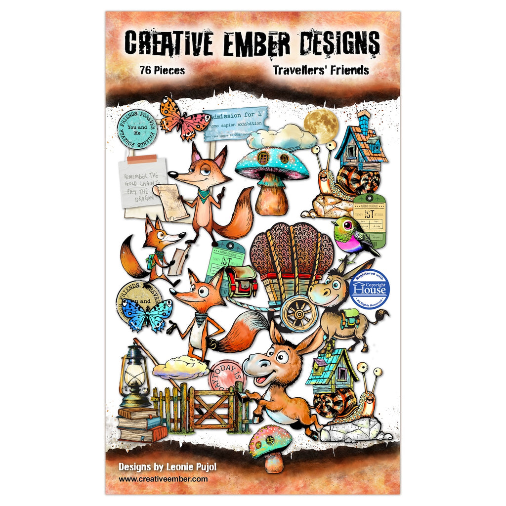 Creative Ember Designs Travellers Friends A6 Ephemera Die Cuts cedep002