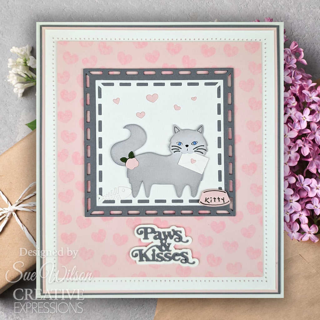 Creative Expressions Pet Pals Bella Dies ced23080 cat paws & kisses