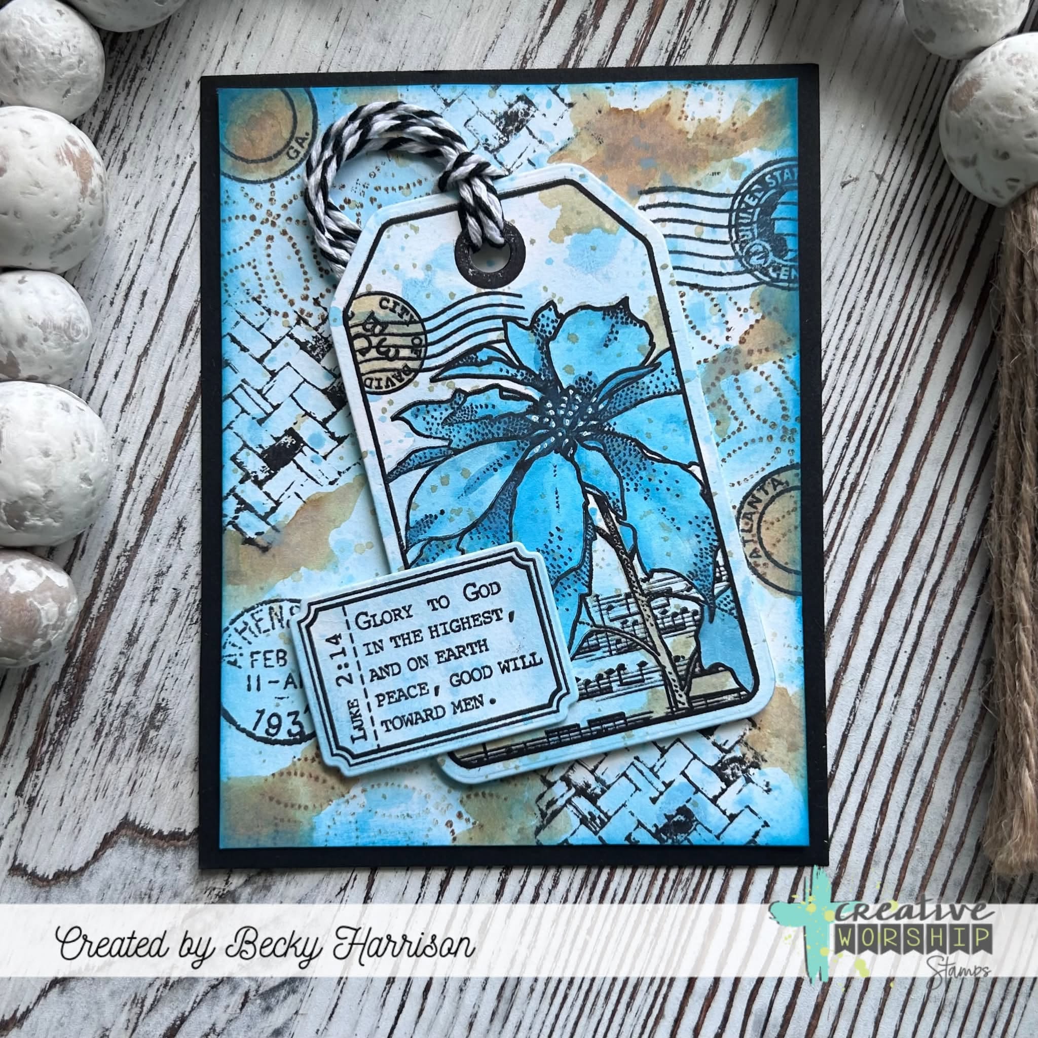 Creative Worship Basket Weave Clear Stamp cws-26-014 Glory To God Card