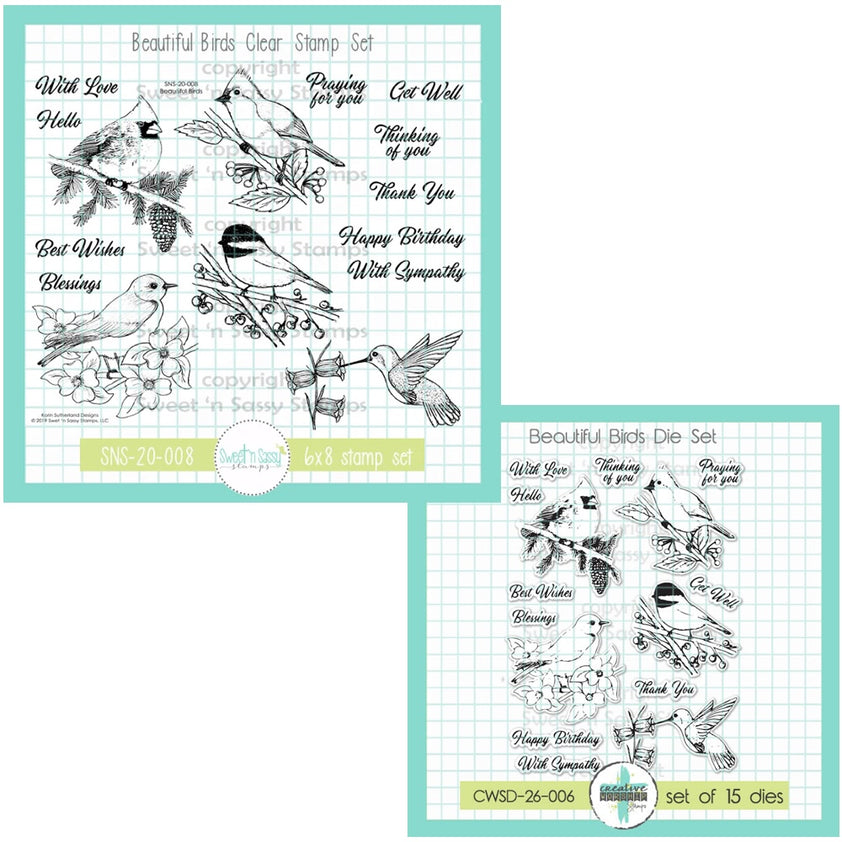 Creative Worship Beautiful Birds Clear Stamps And Dies Bundle – Simon ...