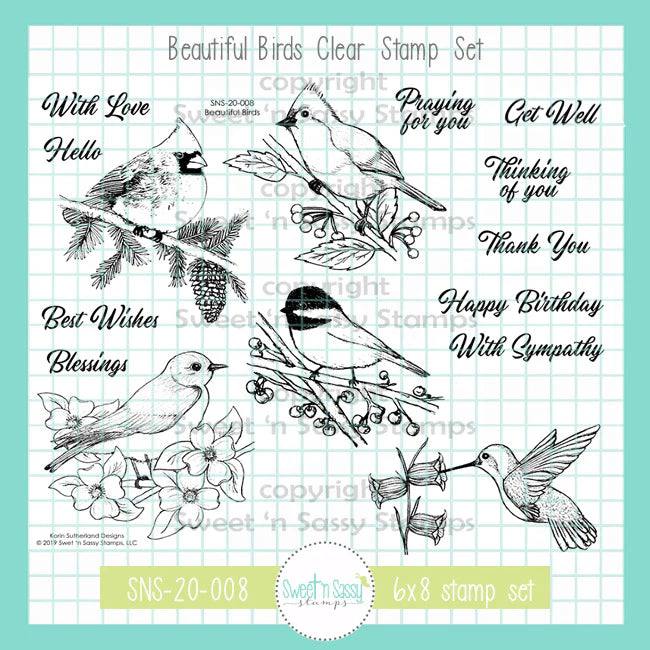 Creative Worship Beautiful Birds Clear Stamps And Dies Bundle Alternative Image