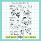 Creative Worship Beautiful Birds Clear Stamps And Dies Bundle Product Image