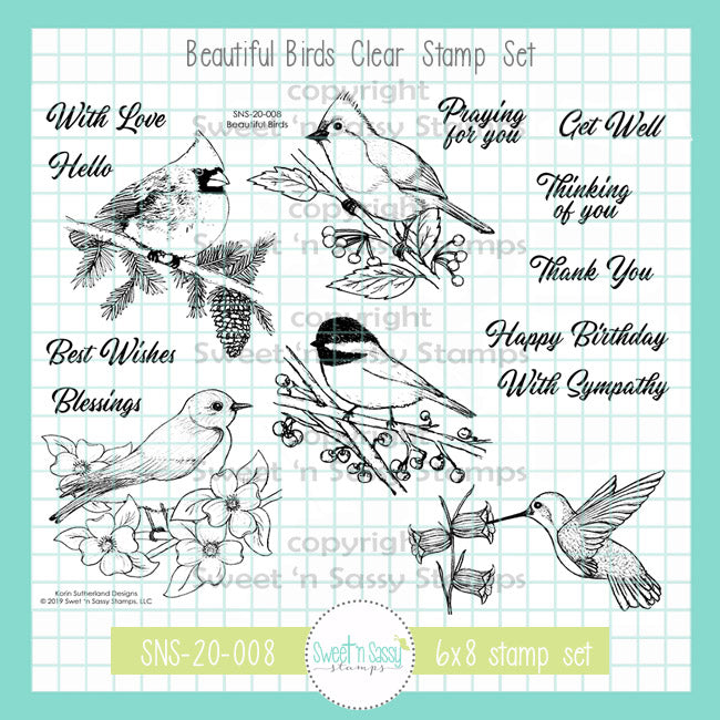 Creative Worship Beautiful Birds Clear Stamps sns-20-008