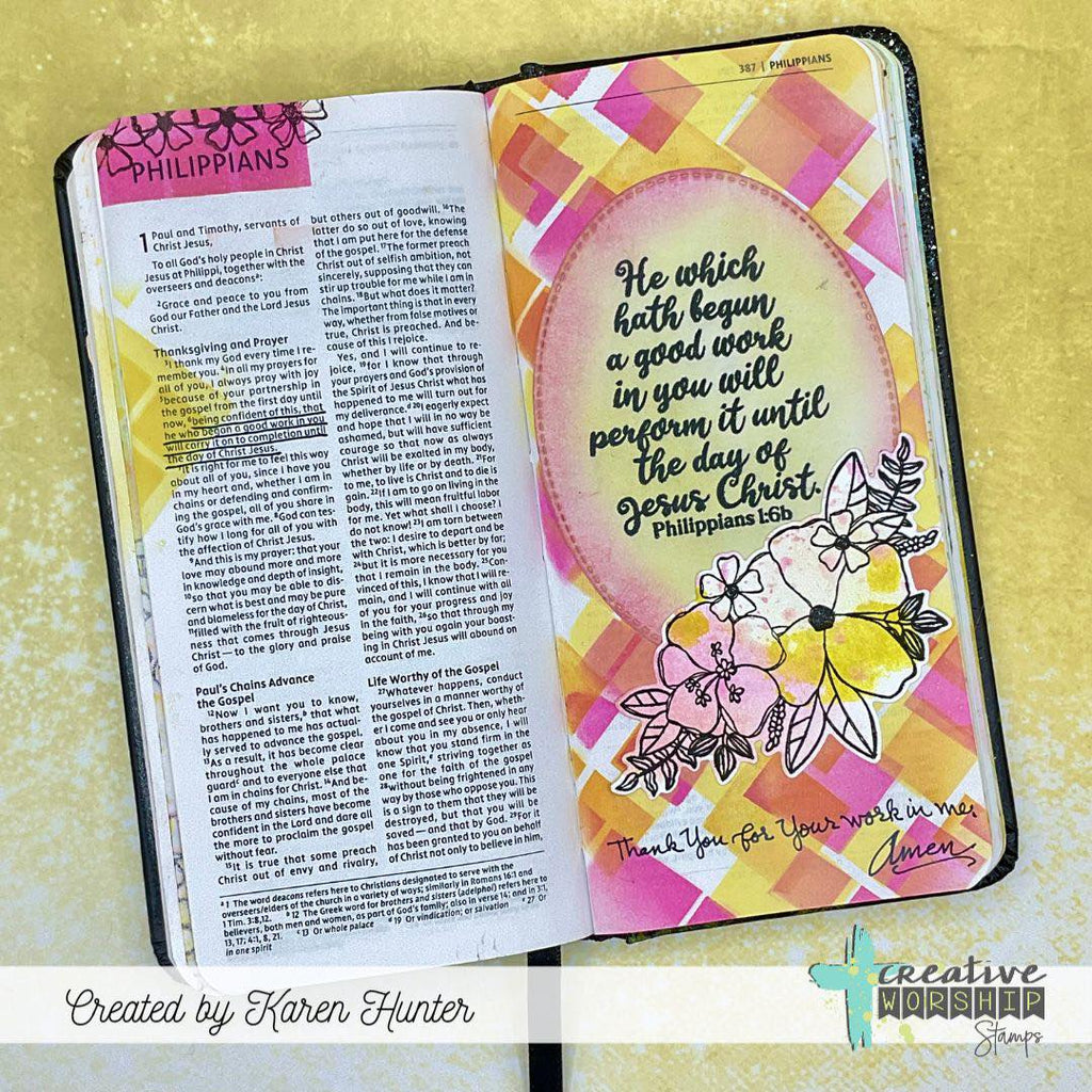 Creative Worship Bloom With Grace Clear Stamps cws-25-019 Bible Journaling