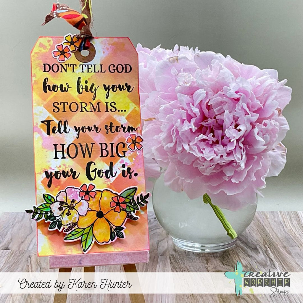Creative Worship Bloom With Grace Clear Stamps cws-25-019 Big God Bookmark