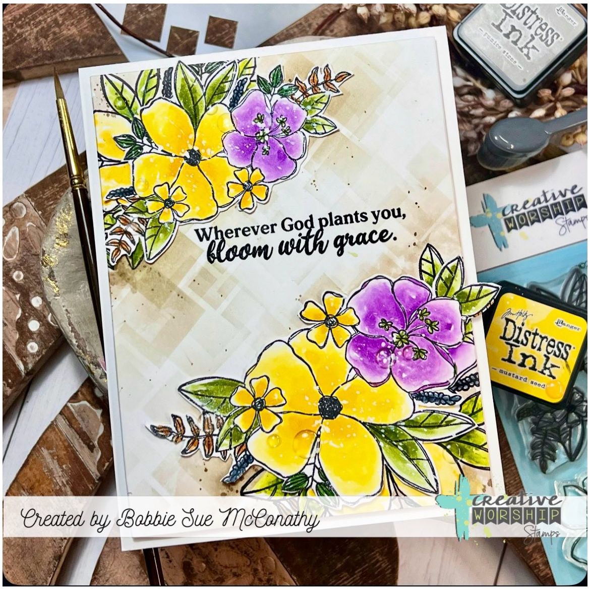 Creative Worship Bloom With Grace Dies cwsd-25-003 Bible Themed Card
