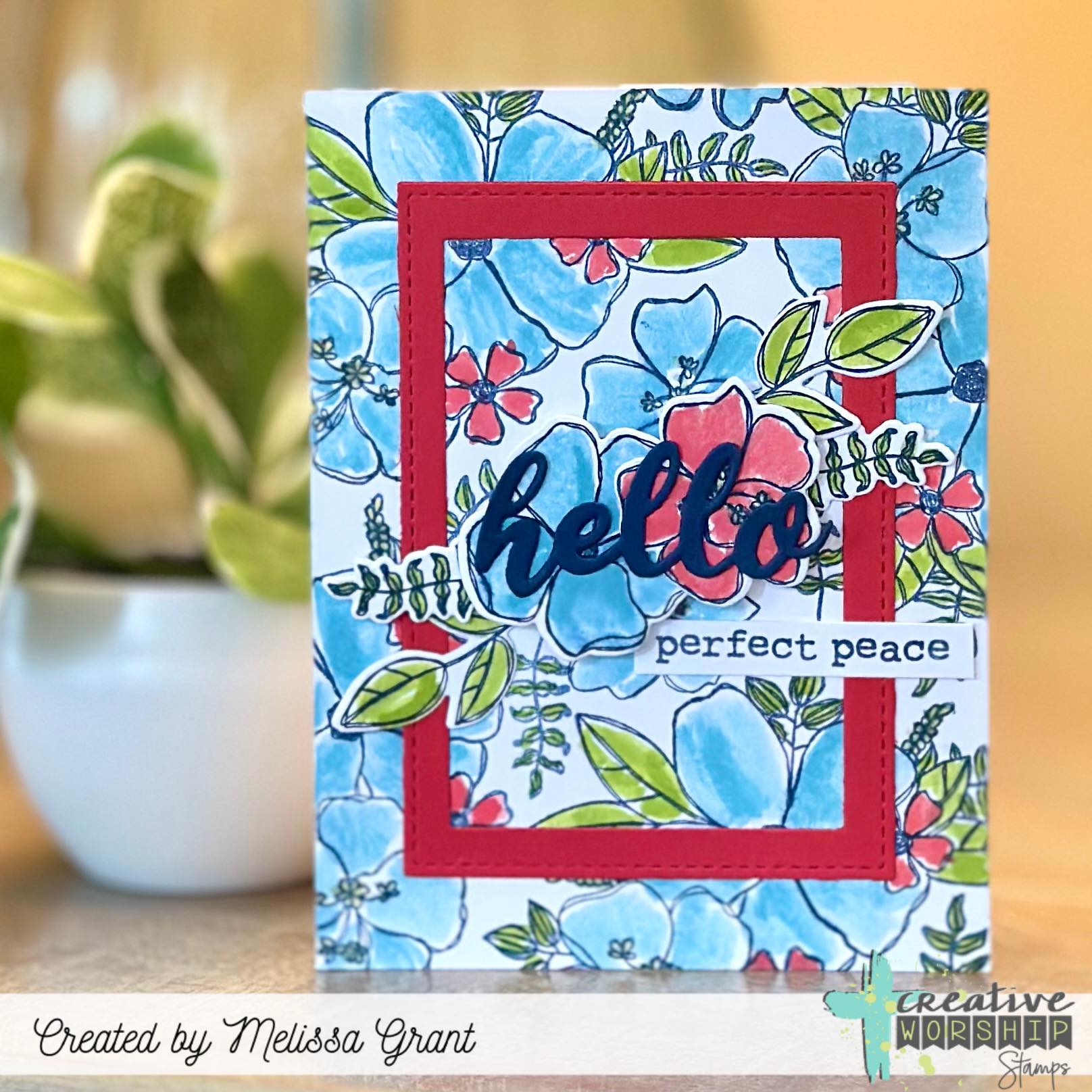 Creative Worship Bloom With Grace Dies cwsd-25-003 Hello Perfect Peace Religious Card