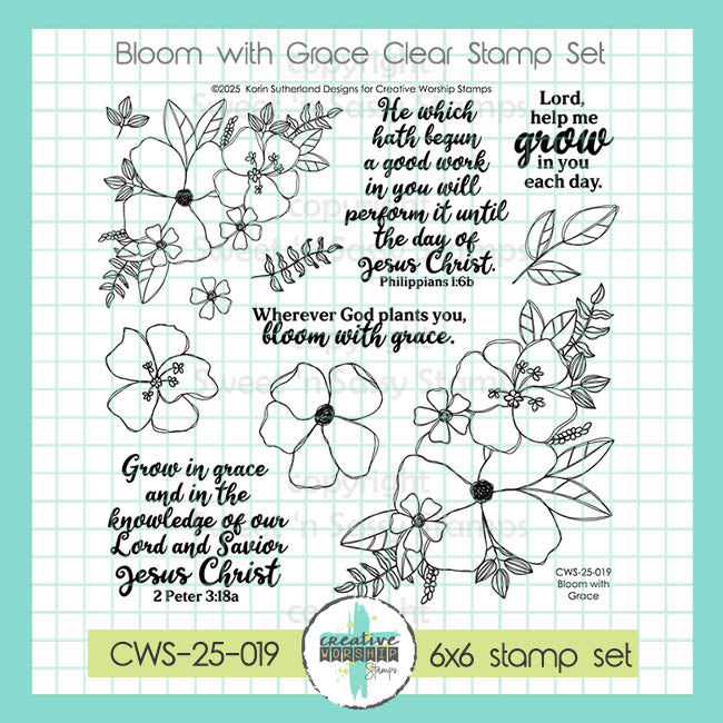 Creative Worship Bloom With Grace Stamps And Dies Bundle CWS-25-019