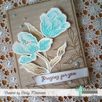 Creative Worship Blooming Tulips Clear Stamps cws-25-016 Praying For You Card