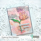 Creative Worship Blooming Tulips Clear Stamps cws-25-016 She Believed He Could Card