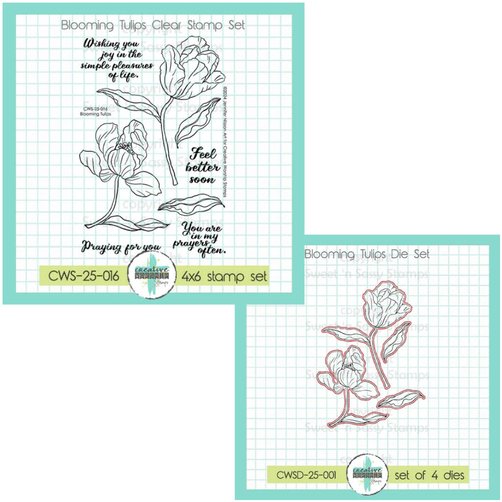 Creative Worship Blooming Tulips Stamps And Dies Bundle