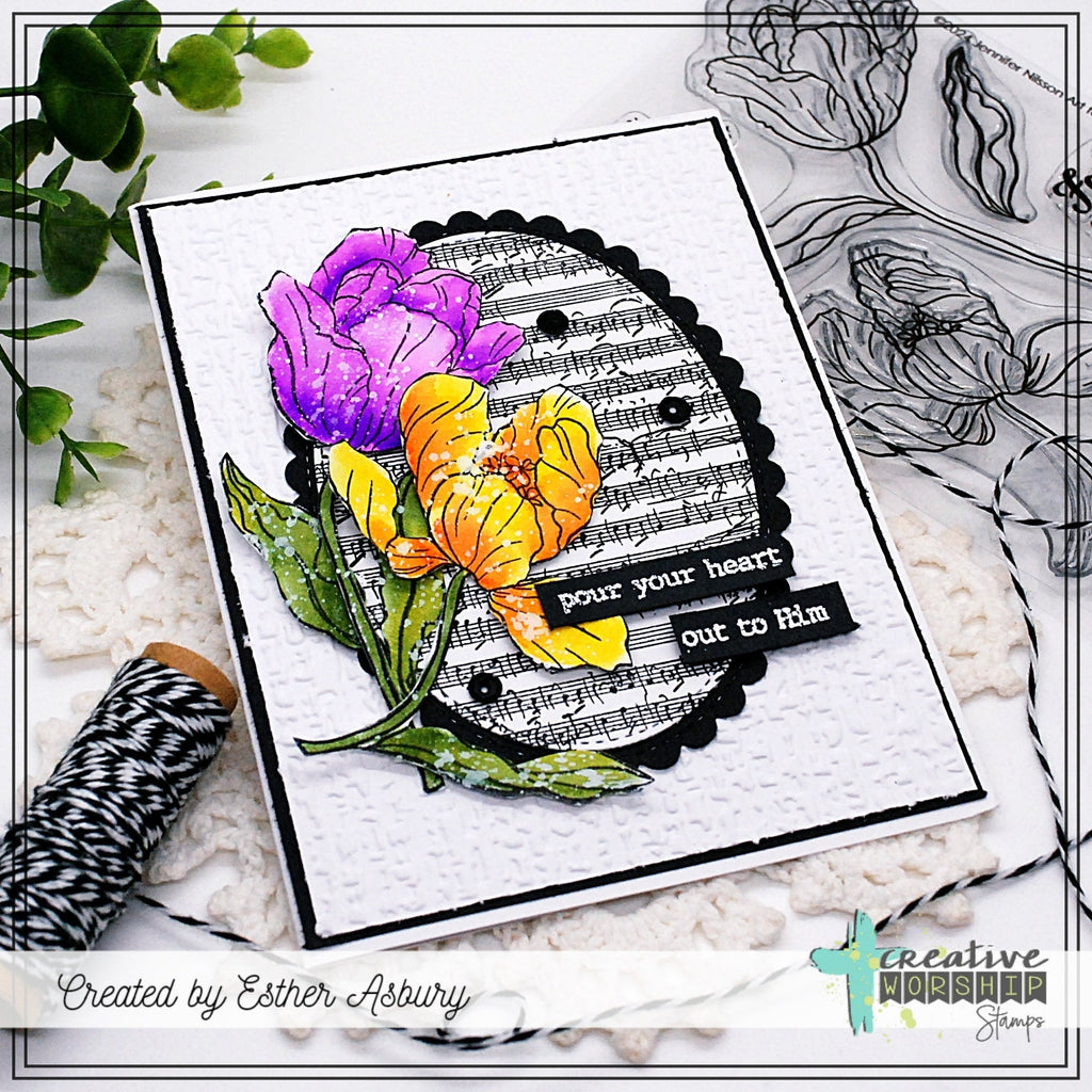 Creative Worship Blooming Tulips Stamps And Dies Bundle Esther Asbury Card