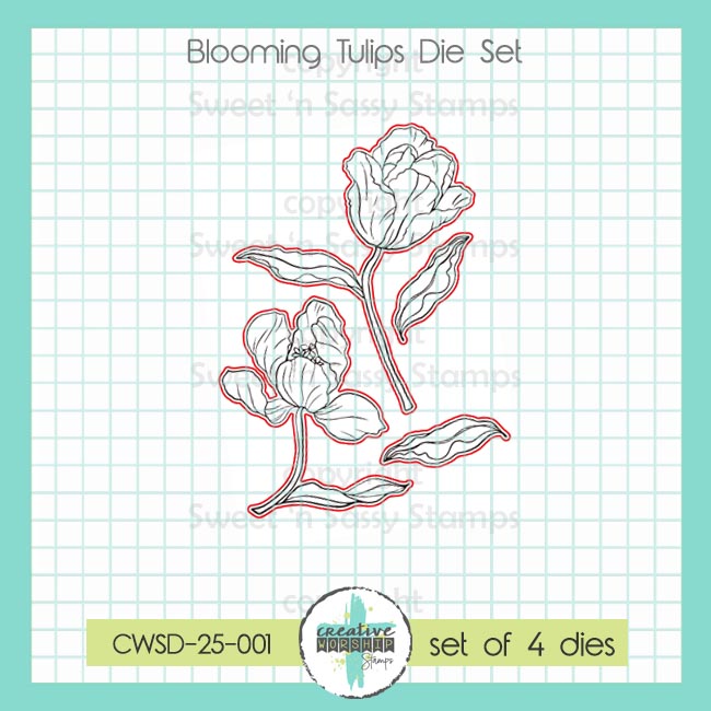 Creative Worship Blooming Tulips Stamps And Dies Bundle cwsd-25-001