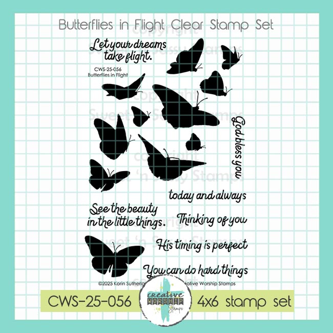 Creative Worship Butterflies In Flight Clear Stamp Set cws-25-056