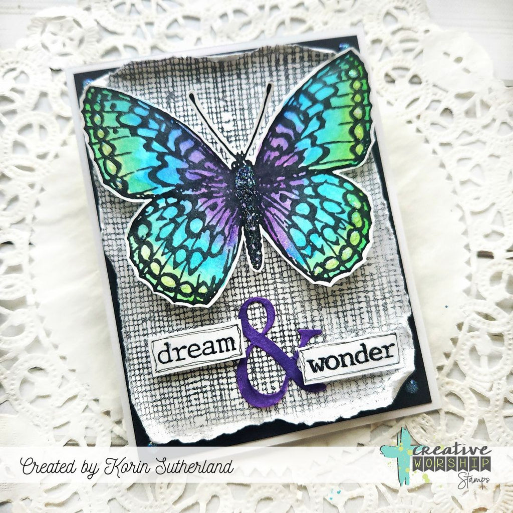 Creative Worship Butterfly Bliss Clear Stamps cws-25-022 Butterfly Card