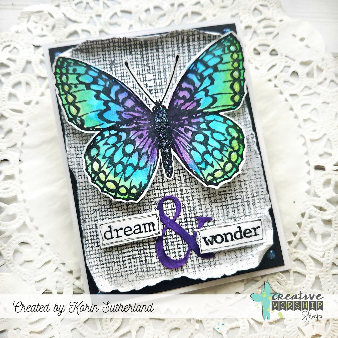 Creative Worship Butterfly Bliss Clear Stamps cws-25-022 Butterfly Card