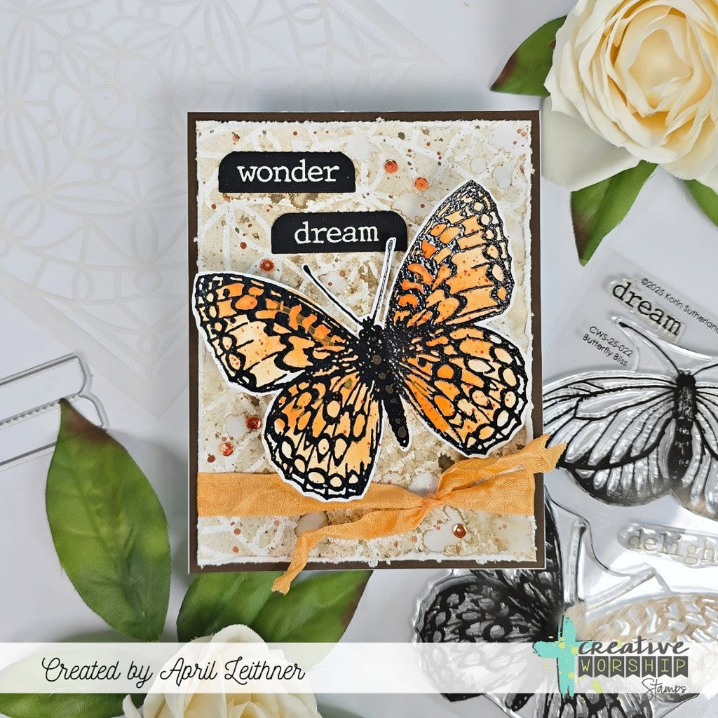 Creative Worship Butterfly Bliss Clear Stamps cws-25-022 Wonder Dream Card