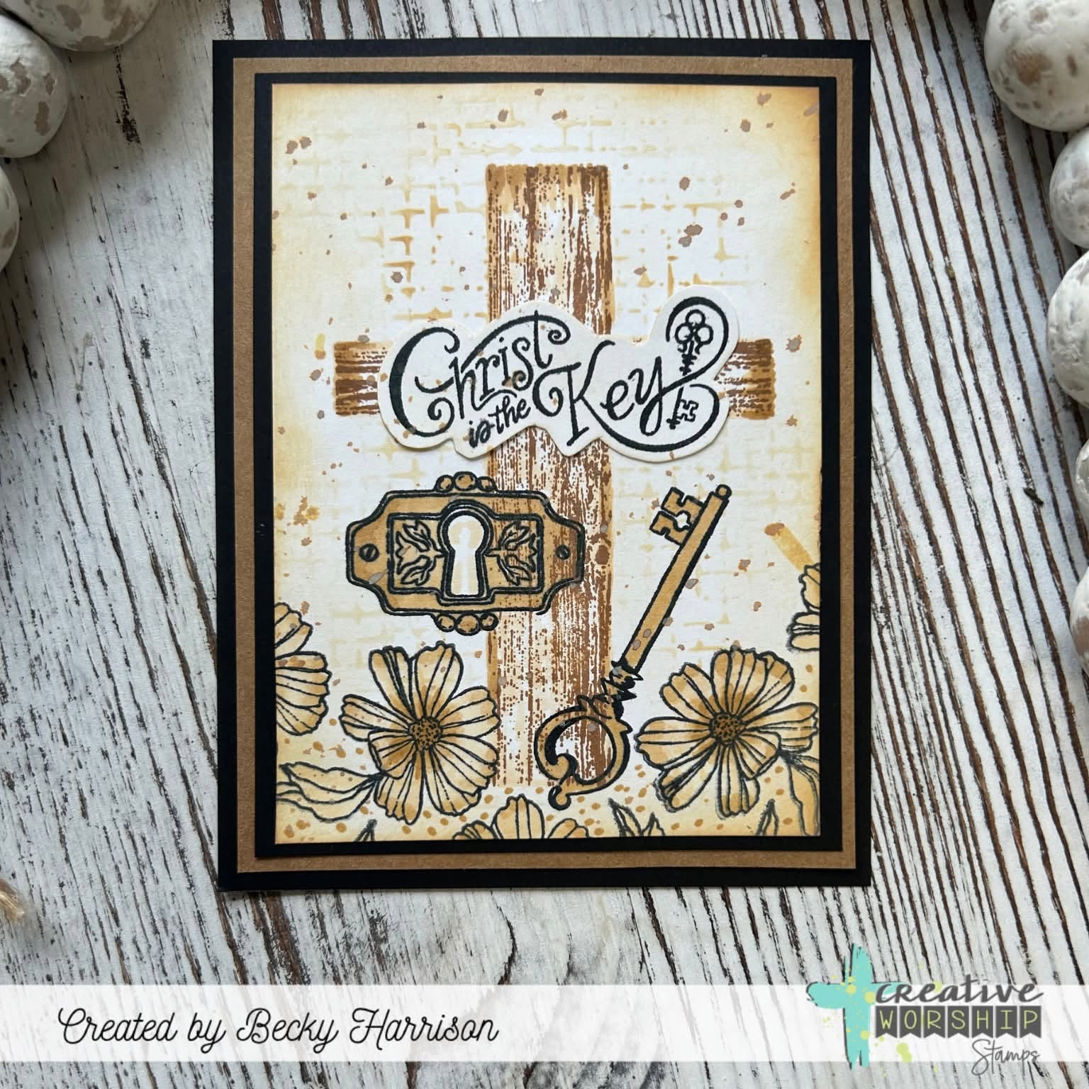 Creative Worship Christ Is The Key Clear Stamps cws-26-024 Cross Card