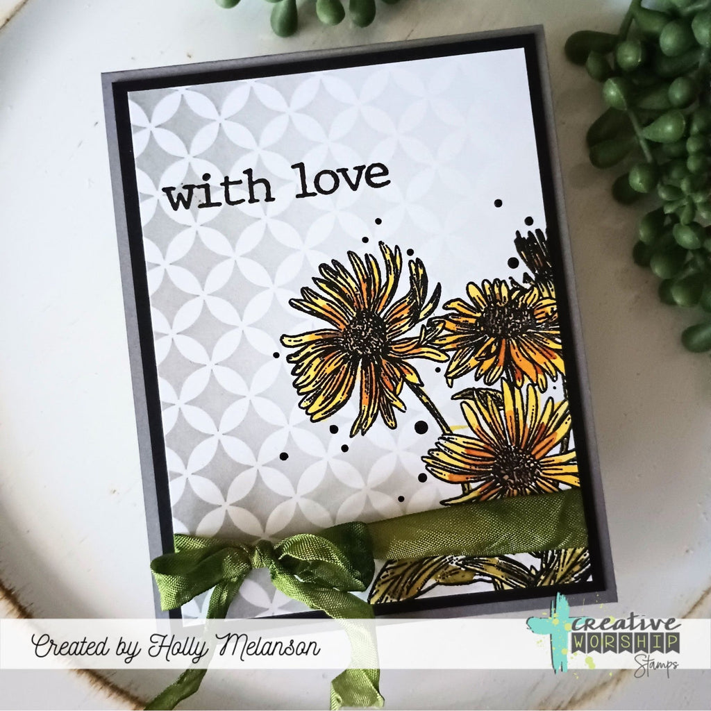 Creative Worship Circle Pattern Stencil cws-st-25-12 With Love Card
