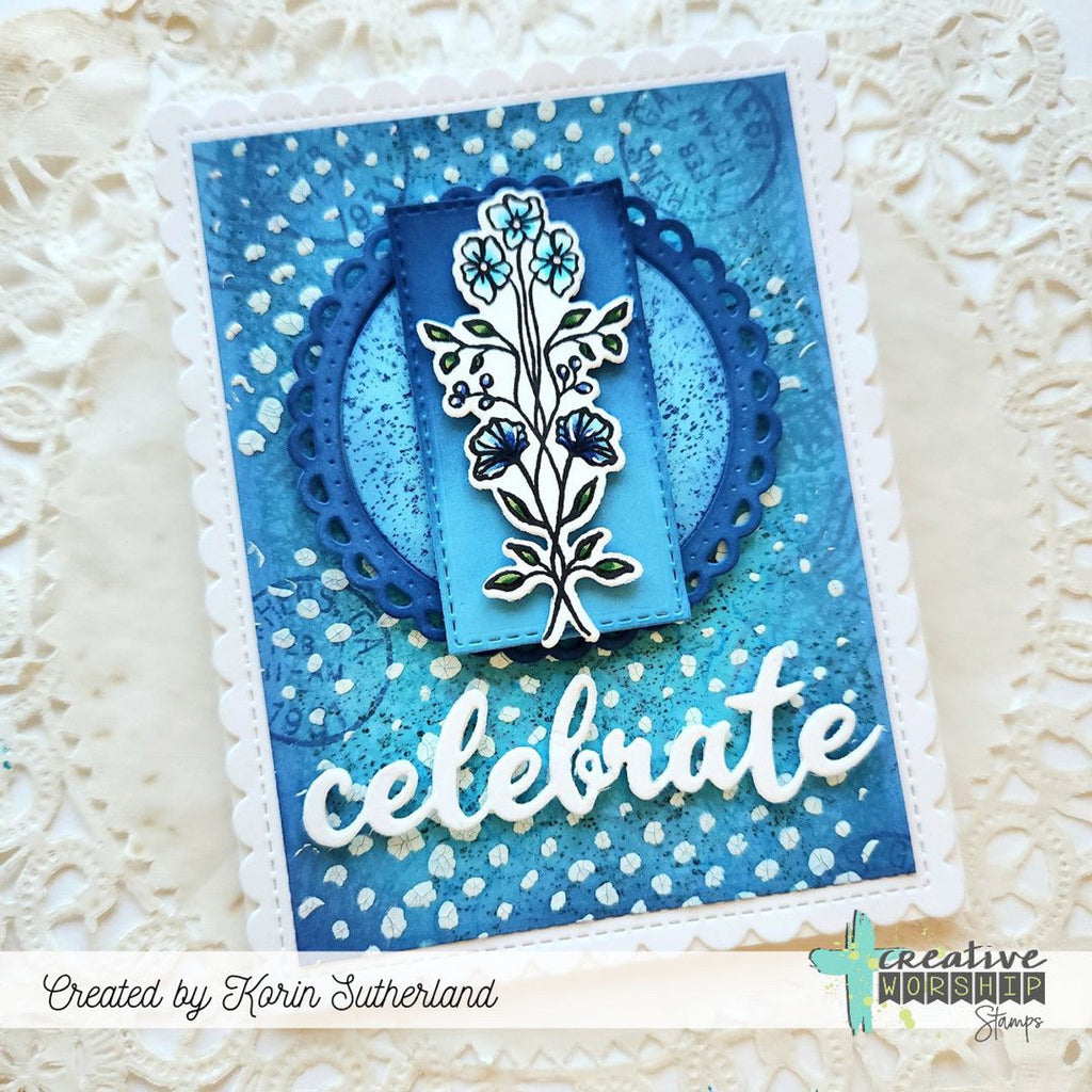 Creative Worship Congrats And Celebrate Word Dies cwsd-275 Floral Card