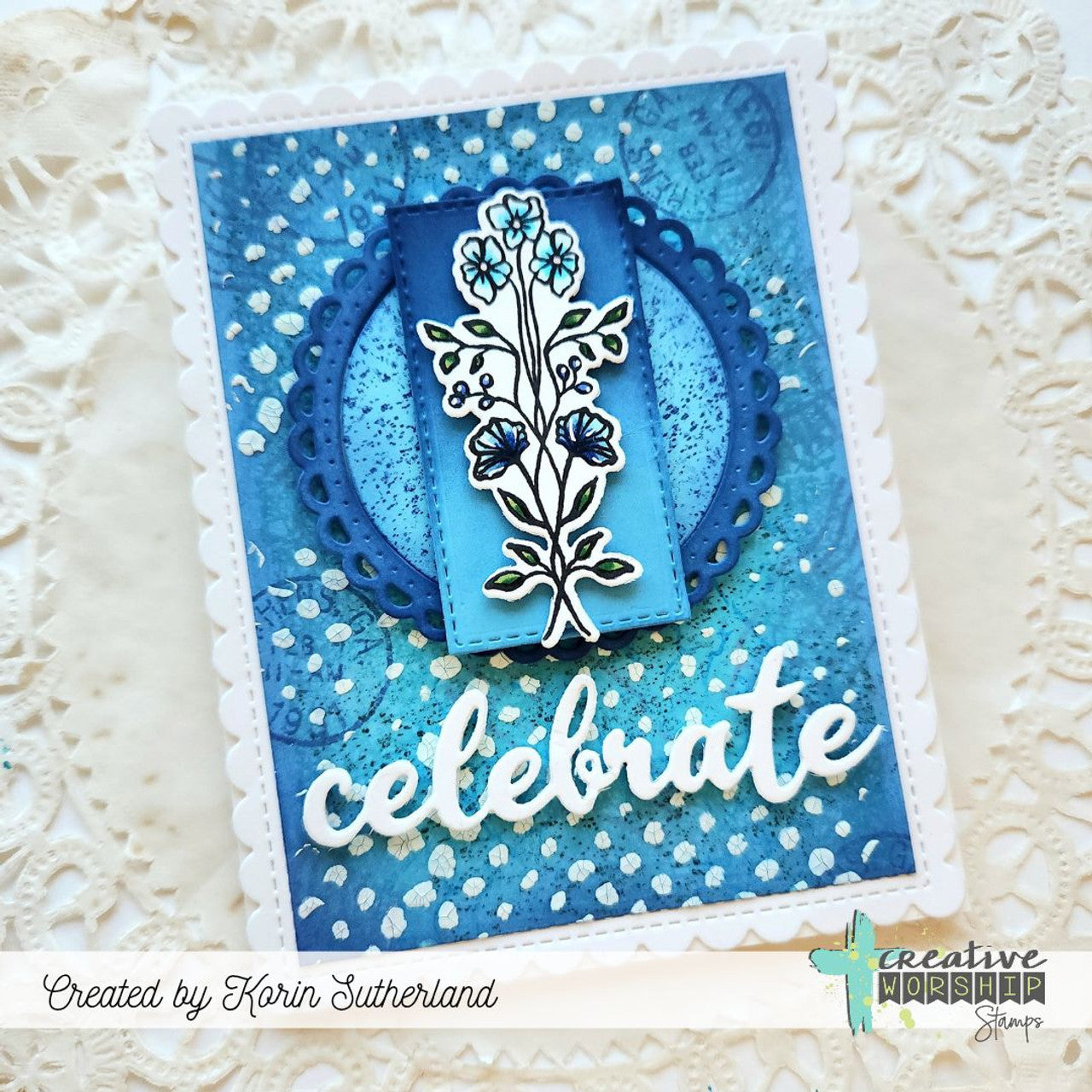 Creative Worship Congrats And Celebrate Word Dies cwsd-275 Floral Card