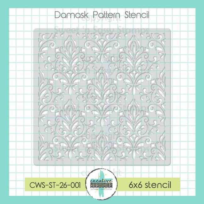Creative Worship Damask Pattern Stencil cws-st-26-001