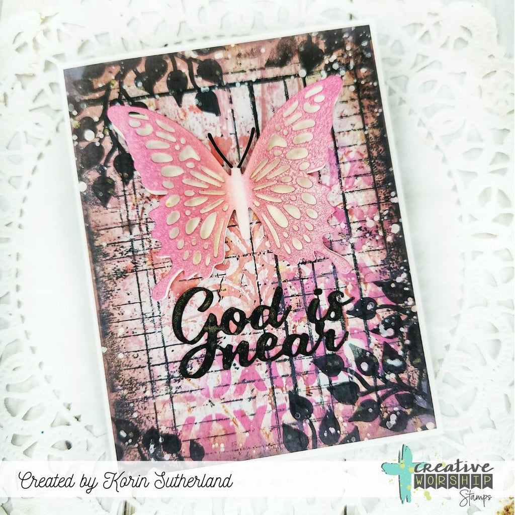 Creative Worship Delicate Butterflies Dies cwsd-26-008 Korin Sutherland God is Near Butterfly Card