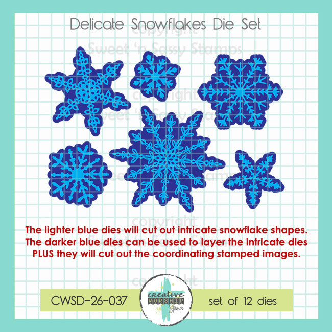 Creative Worship Delicate Snowflakes Clear Stamps And Dies Bundle CWSD-26-037 die set alone