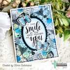 Creative Worship Denim Texture Stencil cws-st-26-008 I Just Smile At The Thought Of You Card