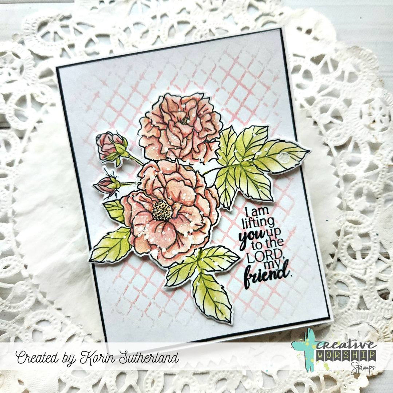 Creative Worship Diamond Mesh Stencil cws-st-25-02 Korin Sutherland Card
