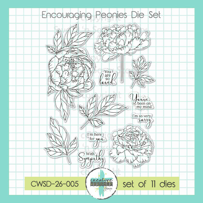 Creative Worship Encouraging Peonies Clear Stamps And Dies Bundle Product Image